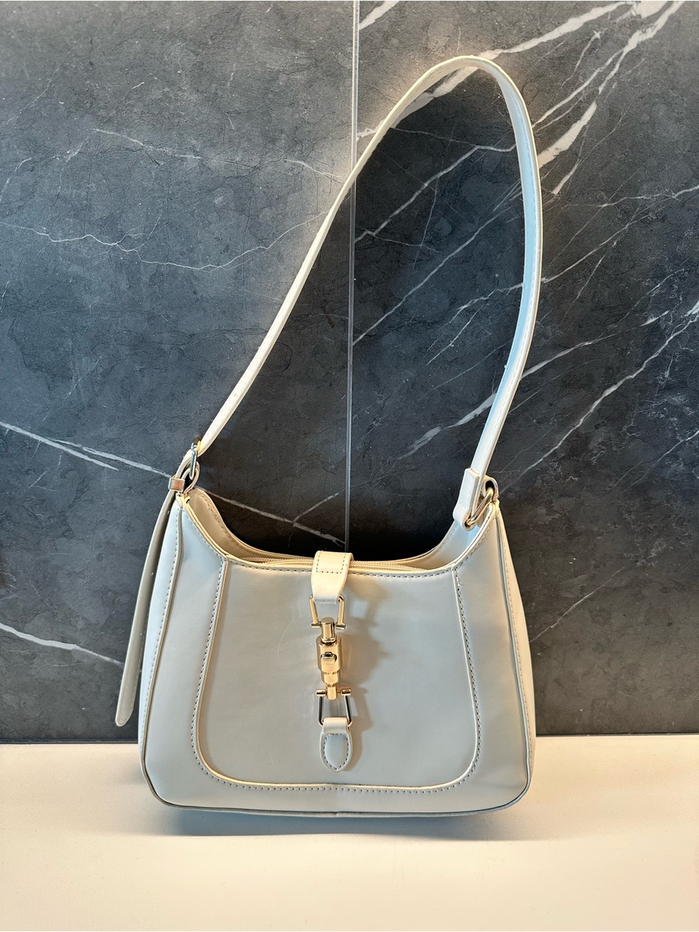 Jackie Style Cream Shoulder Bag